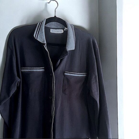 CHAUS l Button-up Collared Sweater Blazer Jacket l 4-pocket Design l L l EUC - Picture 4 of 10